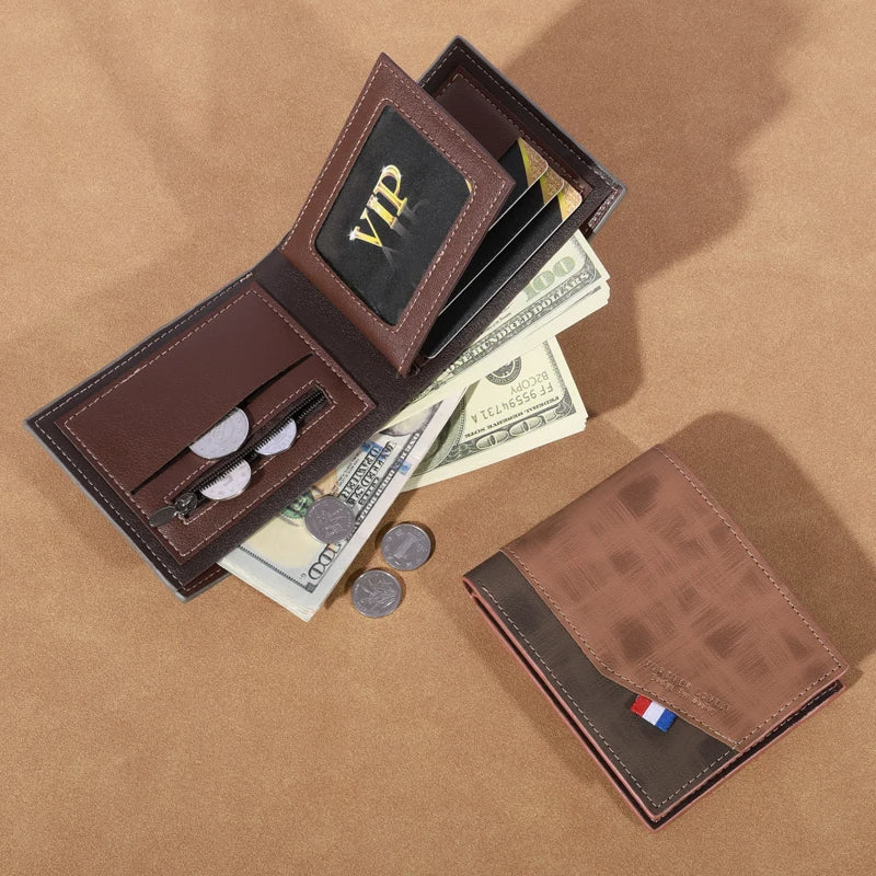 Leather Wallet for Men – Small with Photo & Coin Holder