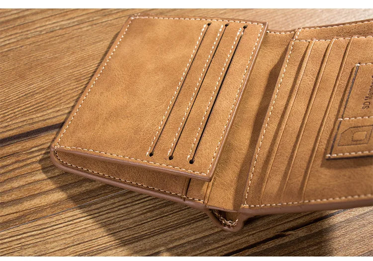 Vintage Leather Wallet For Men – Compact Card & ID Holder