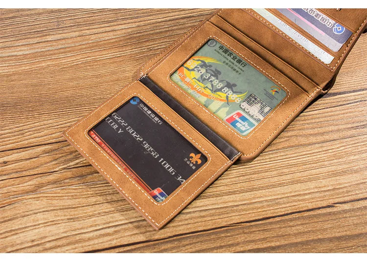 Vintage Leather Wallet For Men – Compact Card & ID Holder