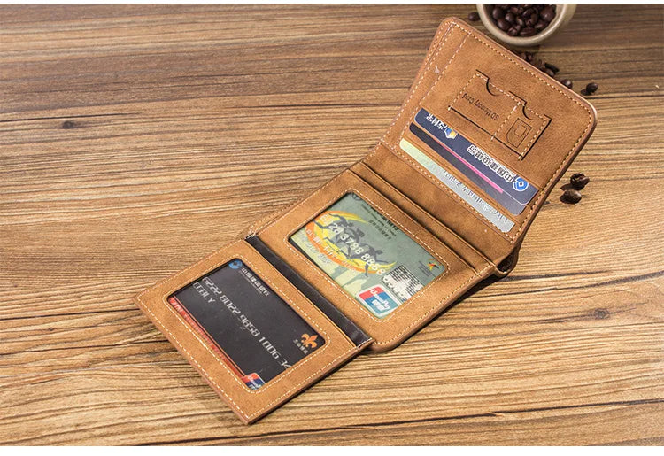 Vintage Leather Wallet For Men – Compact Card & ID Holder