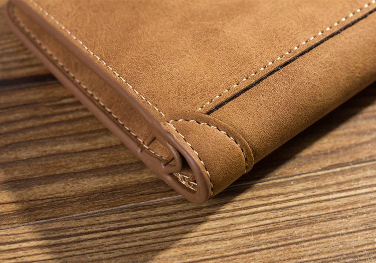 Vintage Leather Wallet For Men – Compact Card & ID Holder