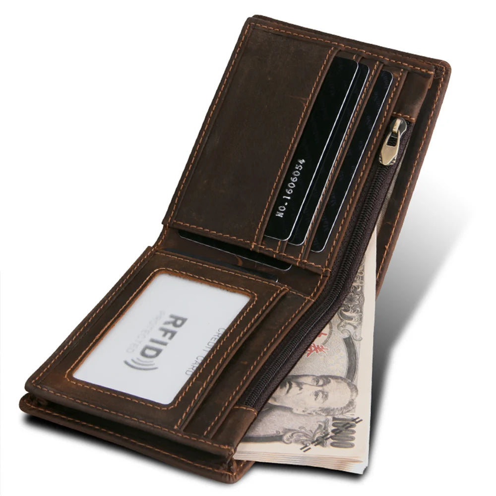 RFID Blocking Men's Wallet – Vintage Leather Bifold