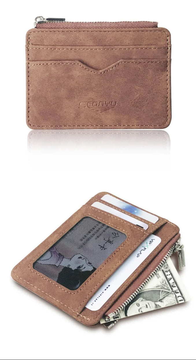 Compact Leather Wallet for Men – Minimalist Card & ID Holder