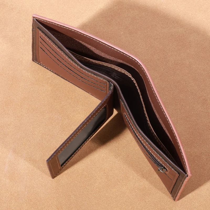 Leather Wallet for Men – Small with Photo & Coin Holder