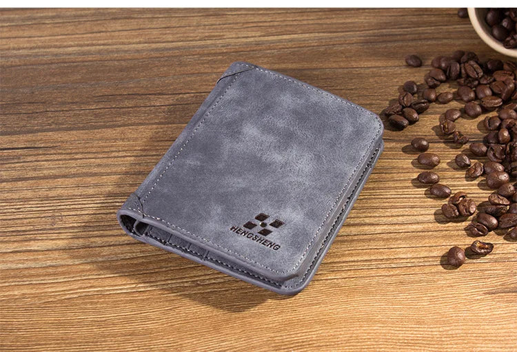 Vintage Leather Wallet For Men – Compact Card & ID Holder