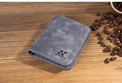 Vintage Leather Wallet For Men – Compact Card & ID Holder