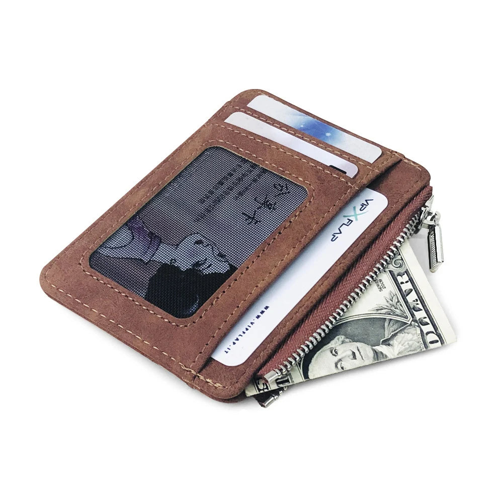 Compact Leather Wallet for Men – Minimalist Card & ID Holder