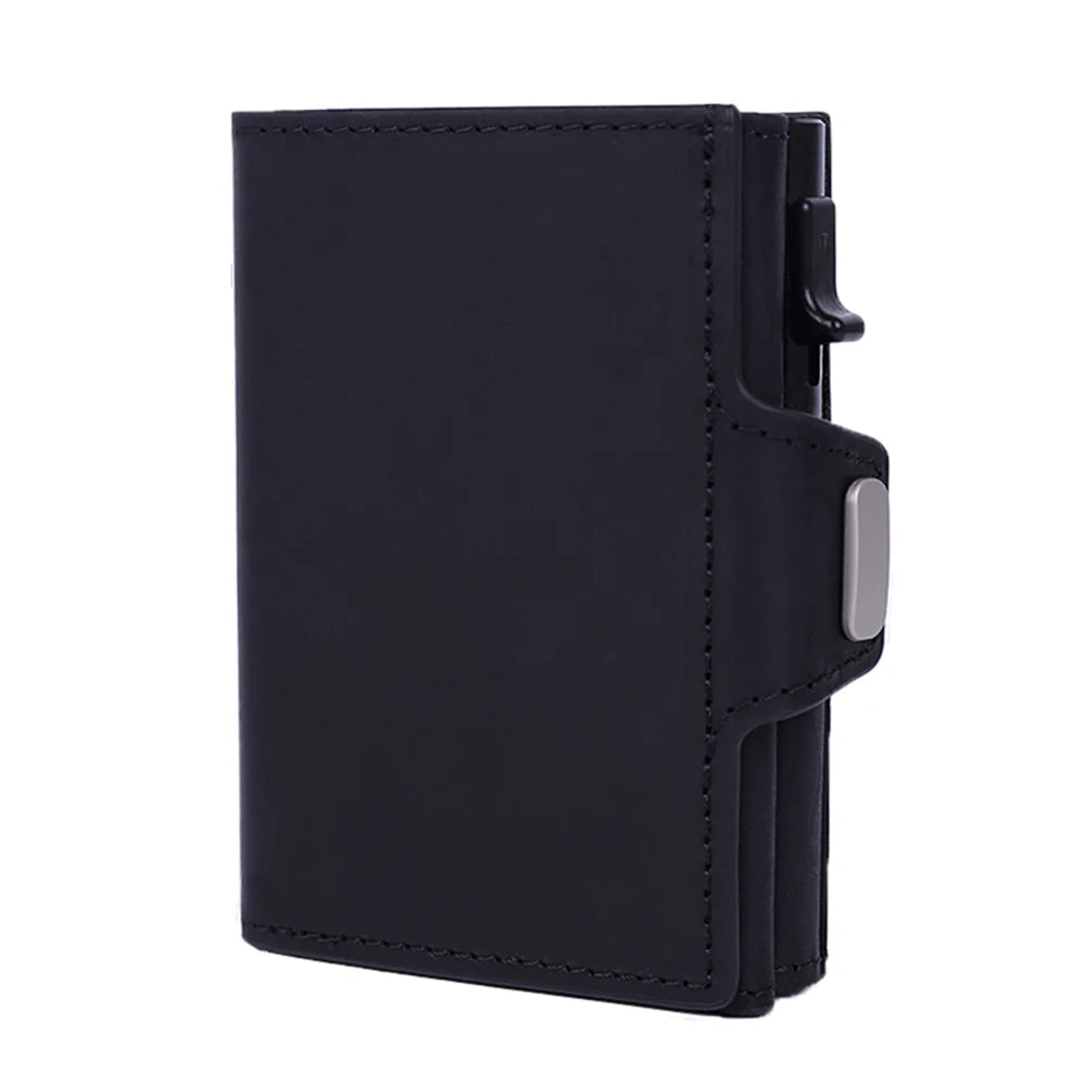 Men's RFID Pop-Up Wallet – Slim Aluminum & Leather Card Holder