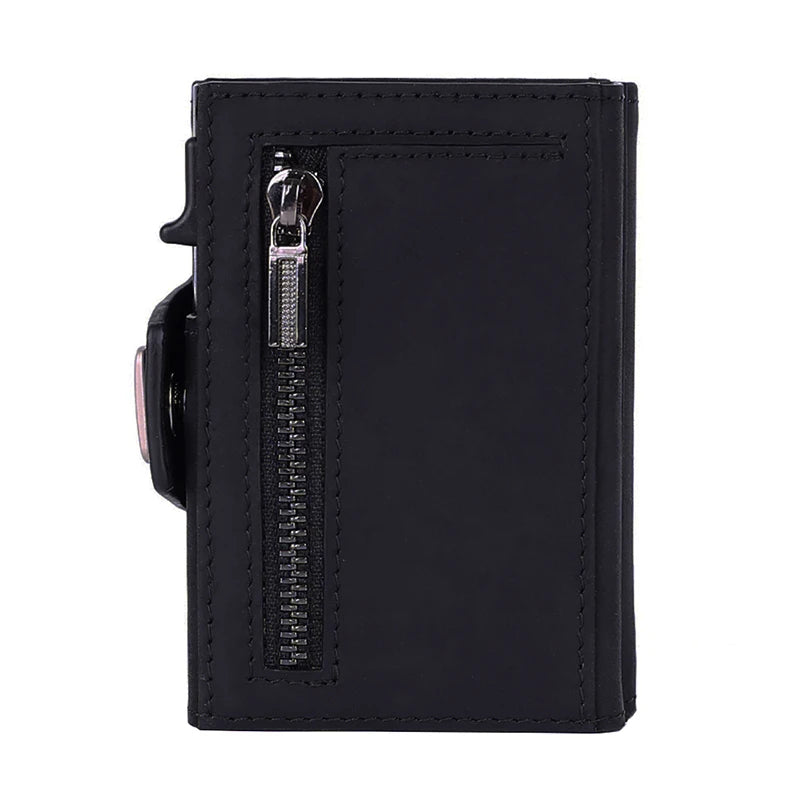 Men's RFID Pop-Up Wallet – Slim Aluminum & Leather Card Holder