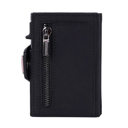 Men's RFID Pop-Up Wallet – Slim Aluminum & Leather Card Holder