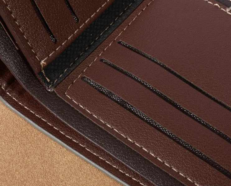Leather Wallet for Men – Small with Photo & Coin Holder