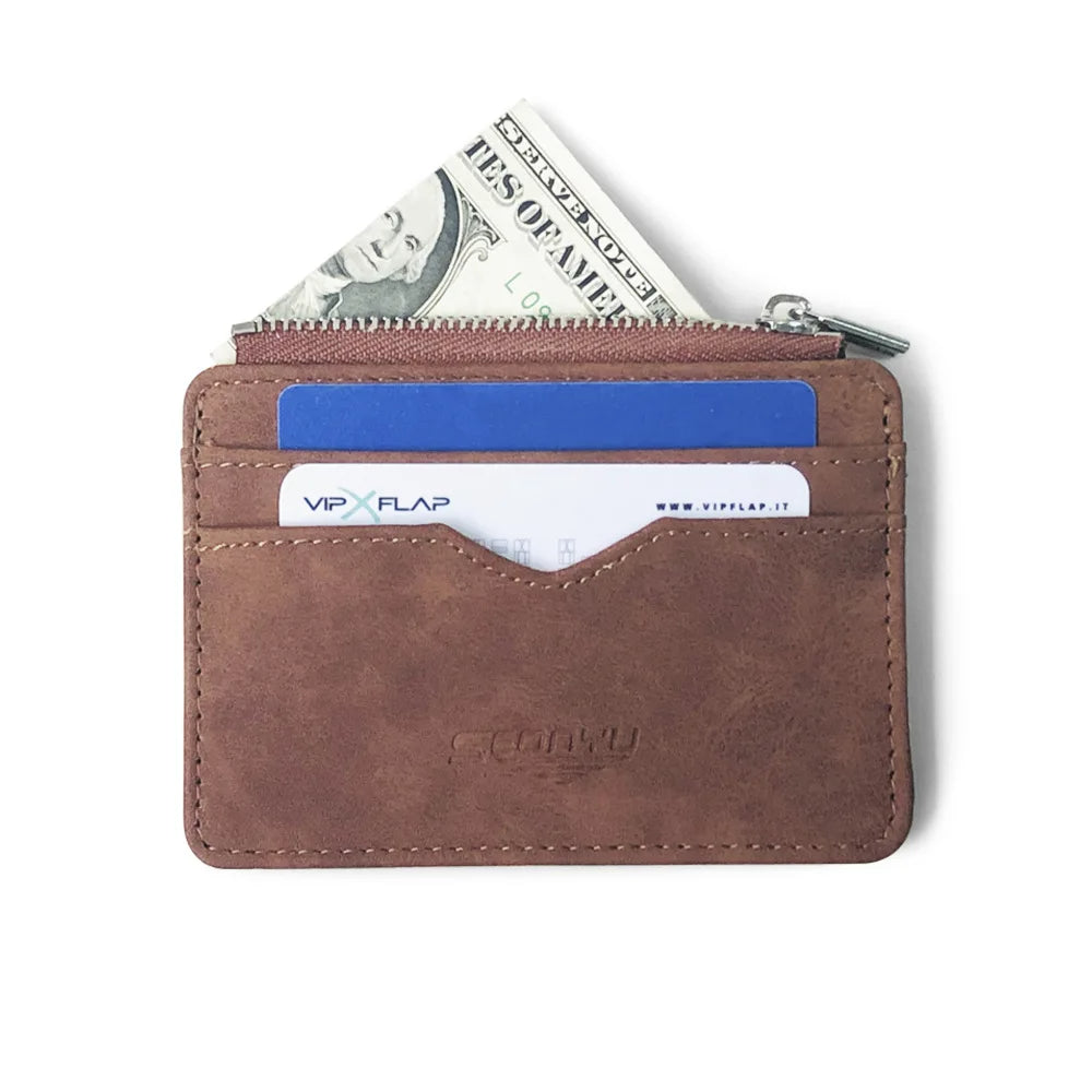 Compact Leather Wallet for Men – Minimalist Card & ID Holder