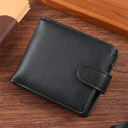 Men’s Vintage Leather Wallet – Zipper & Snap Closure