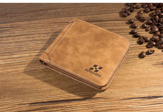 Vintage Leather Wallet For Men – Compact Card & ID Holder