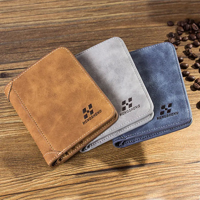 Vintage Leather Wallet For Men – Compact Card & ID Holder