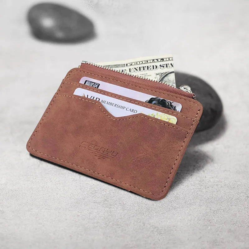 Compact Leather Wallet for Men – Minimalist Card & ID Holder