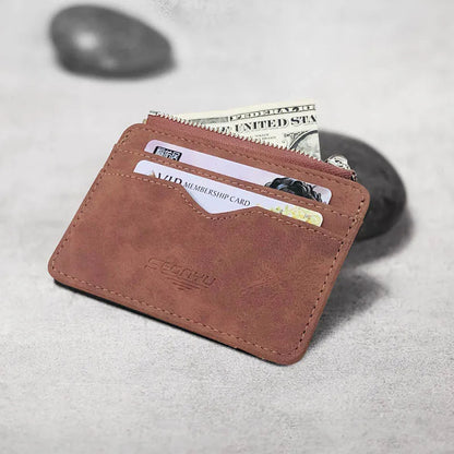 Compact Leather Wallet for Men – Minimalist Card & ID Holder
