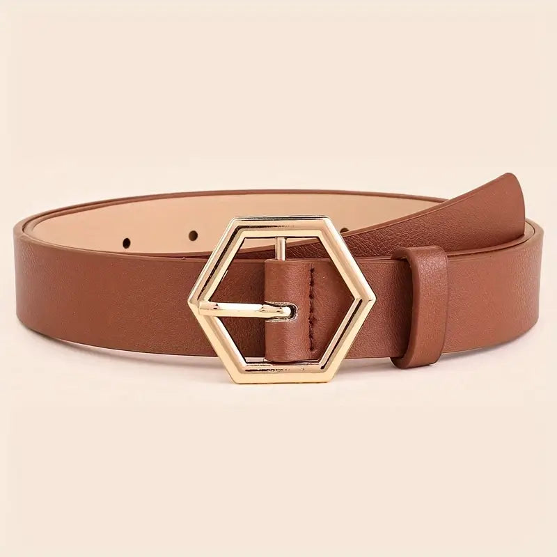 Elegant ladies' belt made from high-quality genuine leather - Fine line