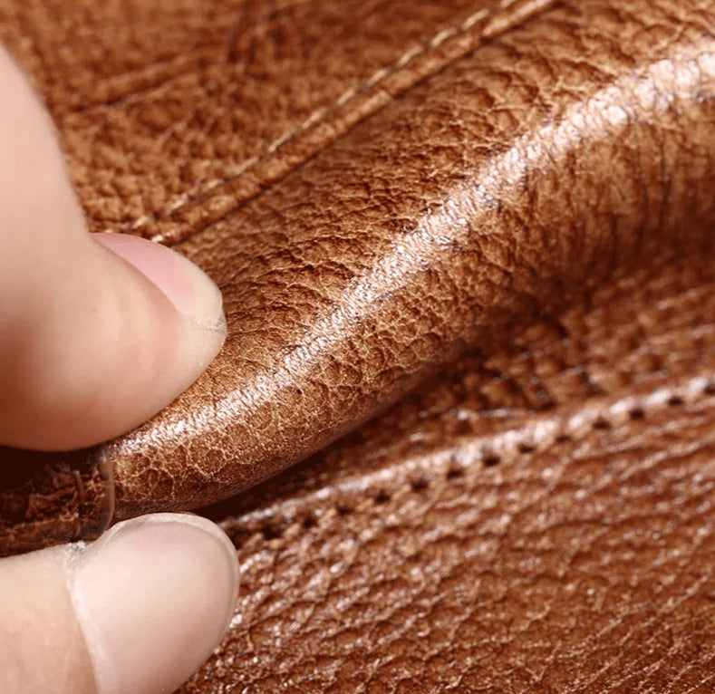Men's Leather Trifold Wallet – ID Window & Card Holder