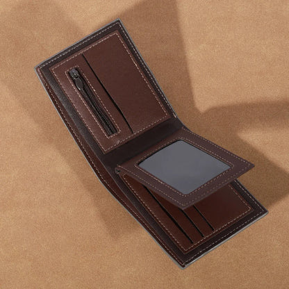 Leather Wallet for Men – Small with Photo & Coin Holder