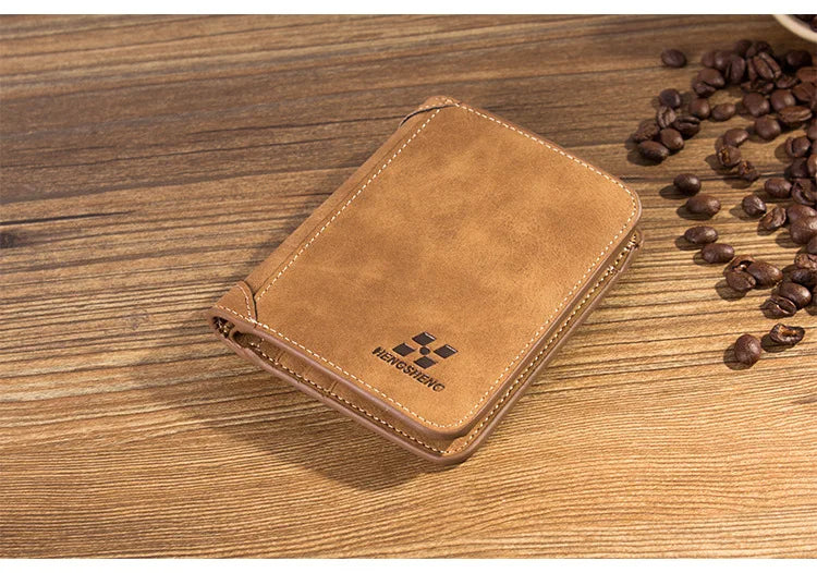 Vintage Leather Wallet For Men – Compact Card & ID Holder
