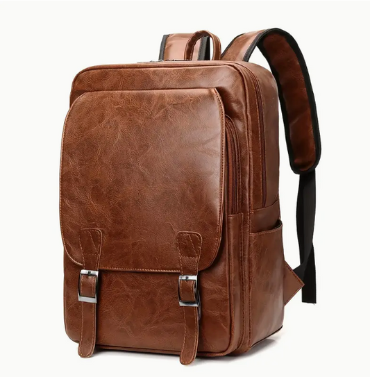 Vintage “FOR YOU” travel leather backpack