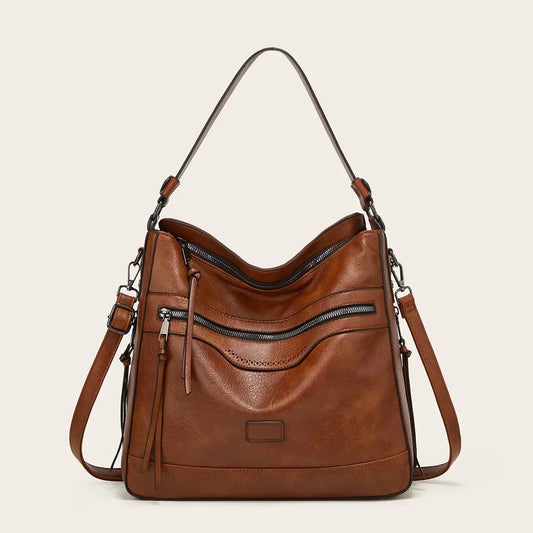 Evelyn's Vintage Charm | Leather Shoulder Bag
